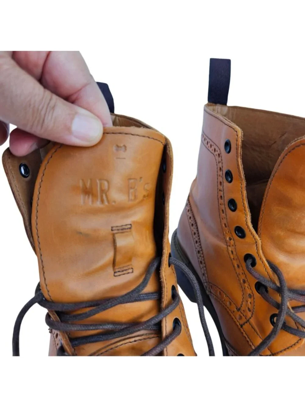Mr. B's Gentlemen's Boutique for Aldo Brogue Ankle Boots Honey Brown Sz 9.5